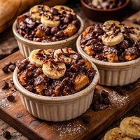 Chocolate Banana Bread Puddings