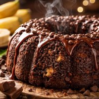 Chocolate Banana Chocolate Chip Bundt Cake