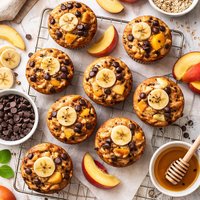 Chocolate Banana Peach Muffins
