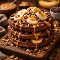 Chocolate Banana Peanut Butter Waffles Cbpbwaffles