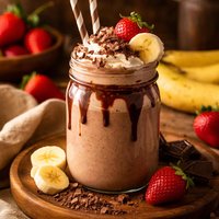 Chocolate Banana Strawberry Milk Shake