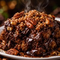 Chocolate Bread Pudding with Pecan Streusel Topping