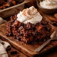 Chocolate Bread Pudding Wtih Spiced Whipped Cream
