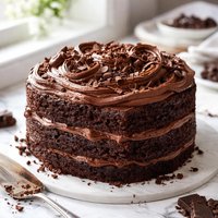 Chocolate Brownie Cake with Double Chocolate Frosting