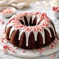 Chocolate Bundt Cake with Peppermint Glaze