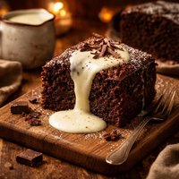 Chocolate Cake W Vanilla Sauce