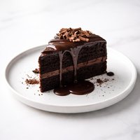 Chocolate Cake with Chocolate Sauce