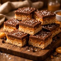 Chocolate Caramel Crispy Cakes