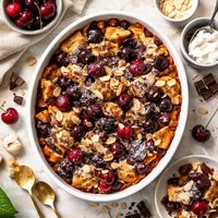 Chocolate Cherry Bread Pudding