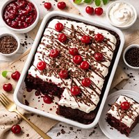 Chocolate Cherry Poke Cake or Vanilla