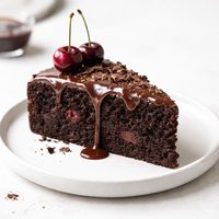 Chocolate Cherry Rye Cake with Cherry Chip Mocha Glaze