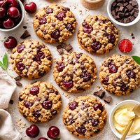 Chocolate Cherry Streusel Muffin Tops