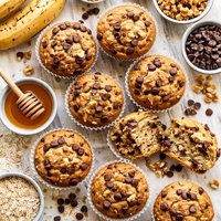 Chocolate Chip and Walnut Banana Bread Muffins