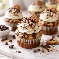 Chocolate Chip Cheesecake Swirl Cupcakes