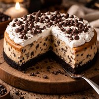 Chocolate Chip Cheesecake with Oreo Cookie Crust