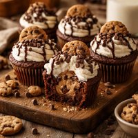 Chocolate Chip Cookie Dough Stuffed Cupcakes