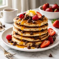 Chocolate Chip Feather Pancakes