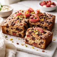 Chocolate Chip Rhubarb Cake
