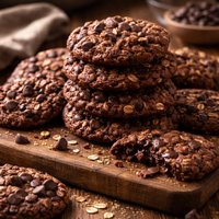 Chocolate Chocolate Chip Oatmeal Cookies