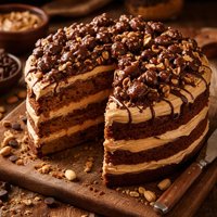 Chocolate Cluster Peanut Butter Cake