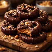 Chocolate Covered Peanut Butter Stuffed Pretzels