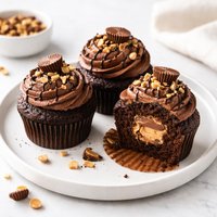 Chocolate Cupcakes Filled with Peanut Butter Cups