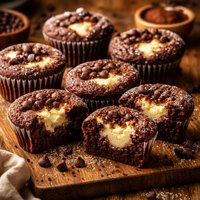Chocolate Cupcakes with Cheesecake Centers