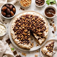 Chocolate Date Hazelnut Meringue Torte