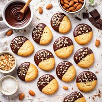 Chocolate Dipped Almond Cookies