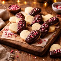 Chocolate Dipped Heart Cookies