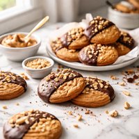Chocolate Dipped Peanut Butter Cookies