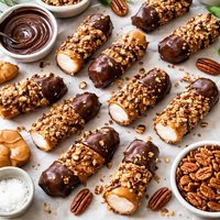 Chocolate Dipped Pecan Logs