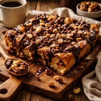 Chocolate Hazelnut Coffee Bread Pudding