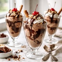 Chocolate Ice Milk Sundaes