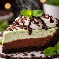 Chocolate Mint Cream Cheese Pie