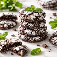 Chocolate Mint Crinkle Cookies