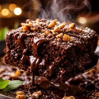 Chocolate Mocha Walnut Pudding Cake