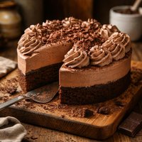 Chocolate Mousse Cake with Chocolate Whipped Cream