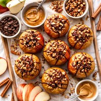 Chocolate Nut Butter Baked Apples No Added Sugar