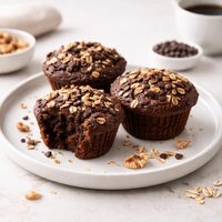 Chocolate Oatmeal Walnut Muffins