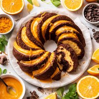Chocolate Orange Swirl Cake with Yummy Orange Glaze