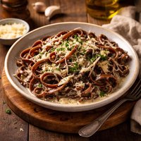 Chocolate Pasta with Light Cream Sauce
