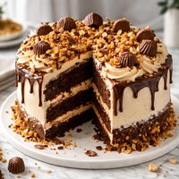 Chocolate Peanut Butter Cake with Cr Cheese and Butterfinger Fr