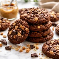 Chocolate Peanut Butter Cookies with Oats