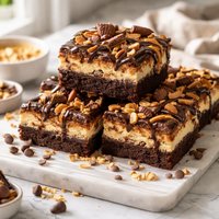 Chocolate Peanut Butter Gooey Butter Cake