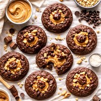 Chocolate Peanut Butter Volcano Cookies