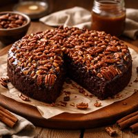 Chocolate Pecan Upside Down Cake
