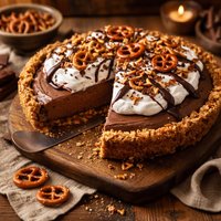 Chocolate Pie with Rold Gold Pretzel Crust