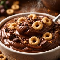 Chocolate Pudding with Cheerios