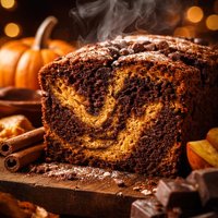 Chocolate Pumpkin Marble Cake